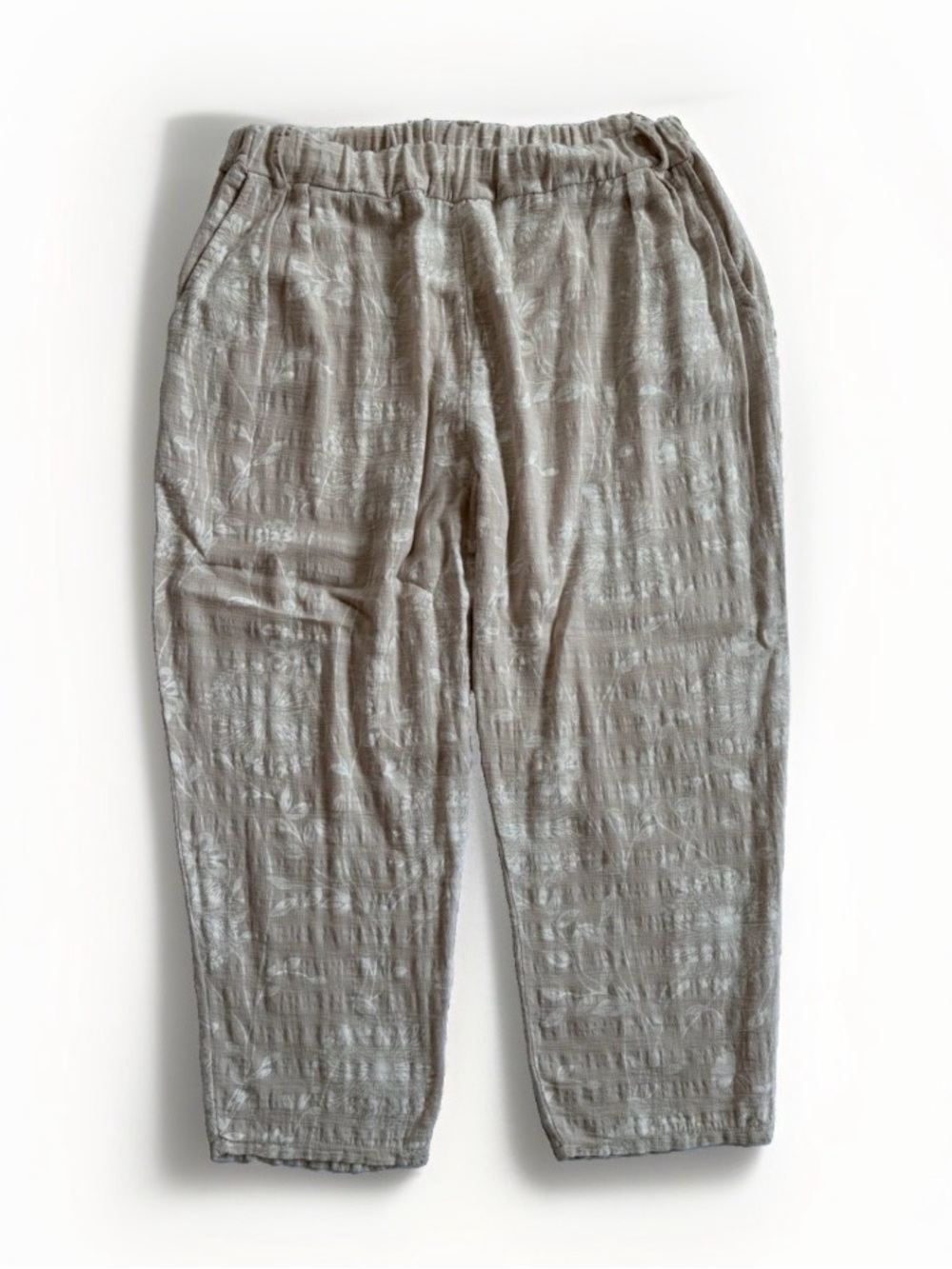 Prospero Made in Italy Cotton Gauze Floral Pants 3X Lagenlook Coastal Grandma